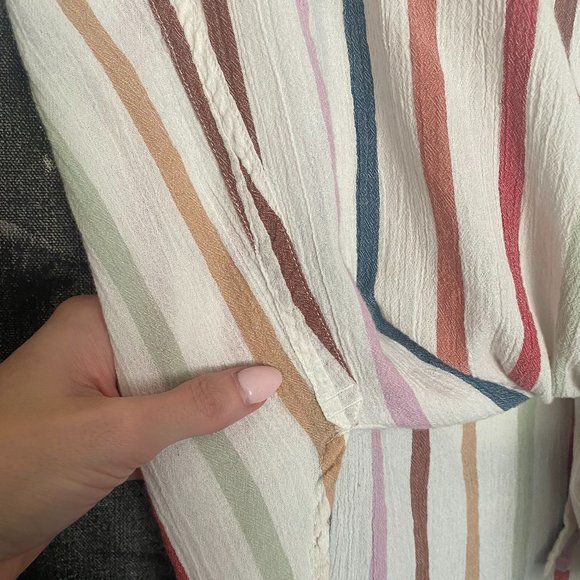 Madewell | Gauze Central Tunic Shirt in Rainbow Stripe | Small - Picture 9 of 11